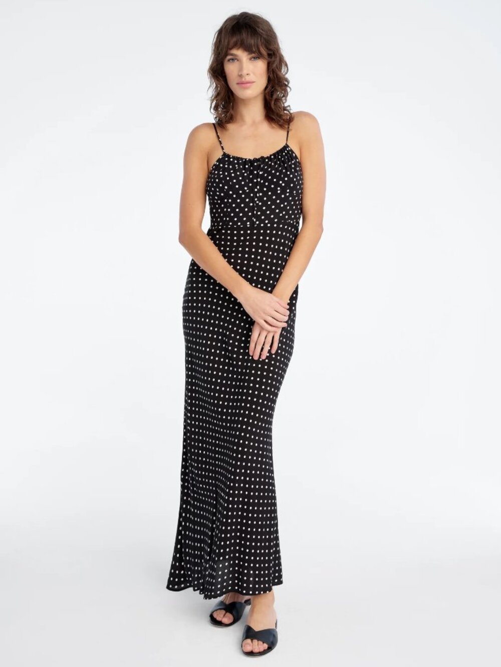 Favorite Daughter The One That Got Away Dress in Black/Ivory Ditsy Dot Size 6